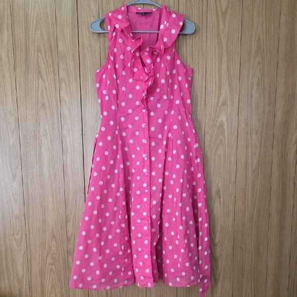 Jones New York Dresses & Skirts - Jones New York Pink and White Polka Dot Dress